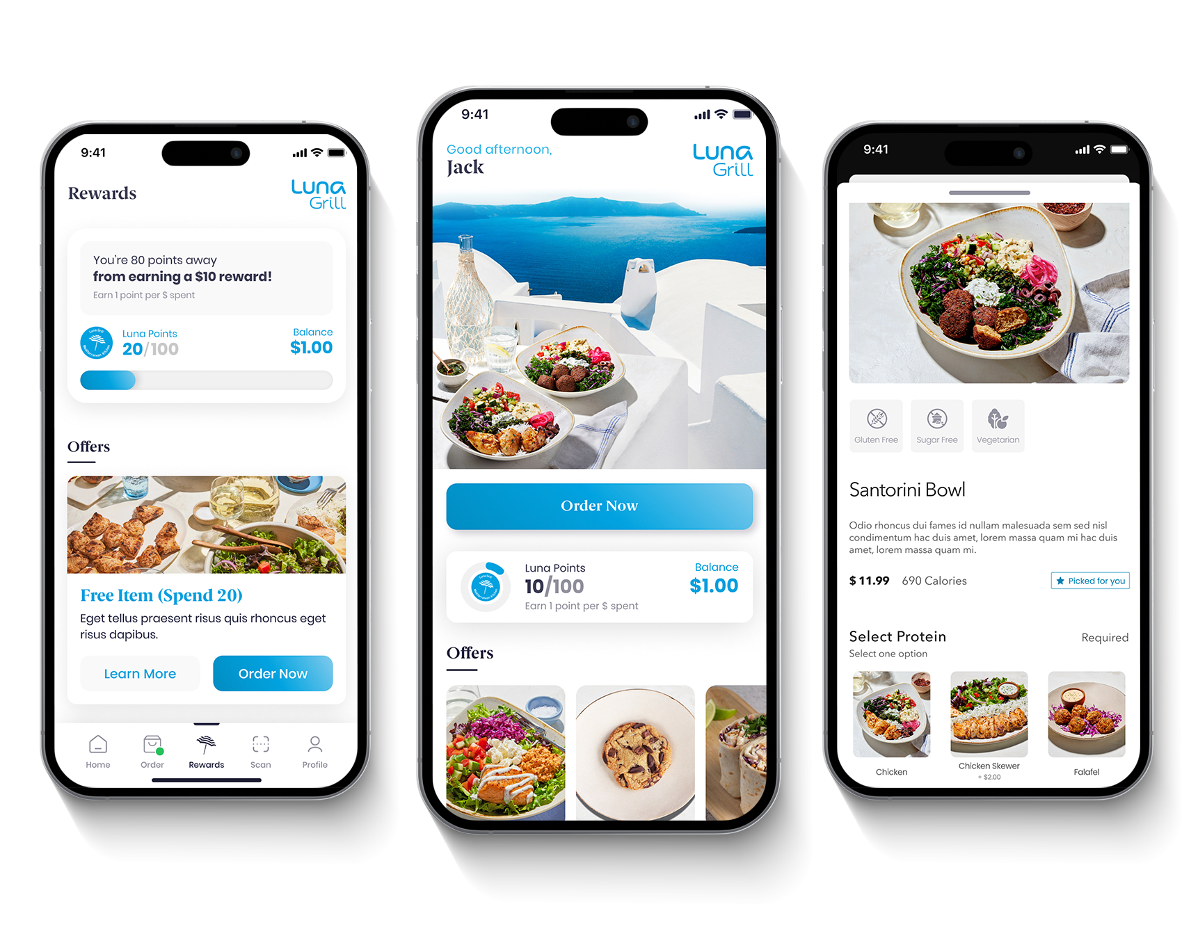 LunaGrill app screen